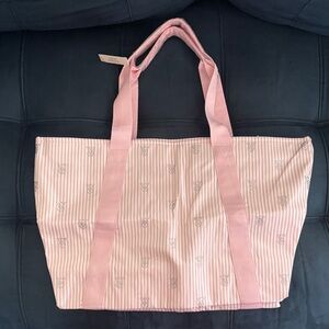 Victoria's Secret Pink and White Striped Tote